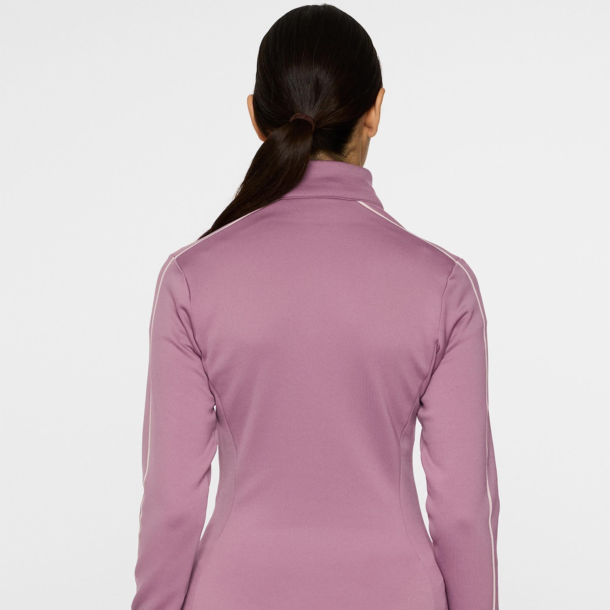 J Lindeberg Nefe Quarter Zip Ladies Golf Mid Layer Very Grape